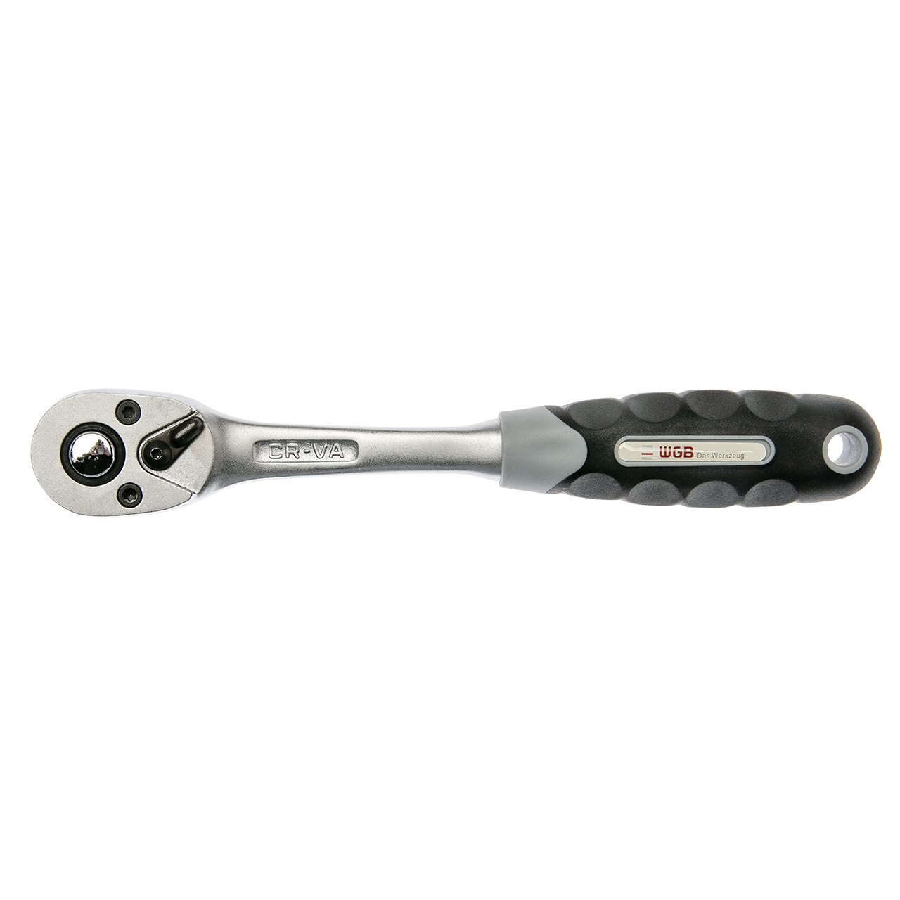 3/8" Reversible Ratchet, lever type, 72 teeth, curved shaft, DIN 3122 D