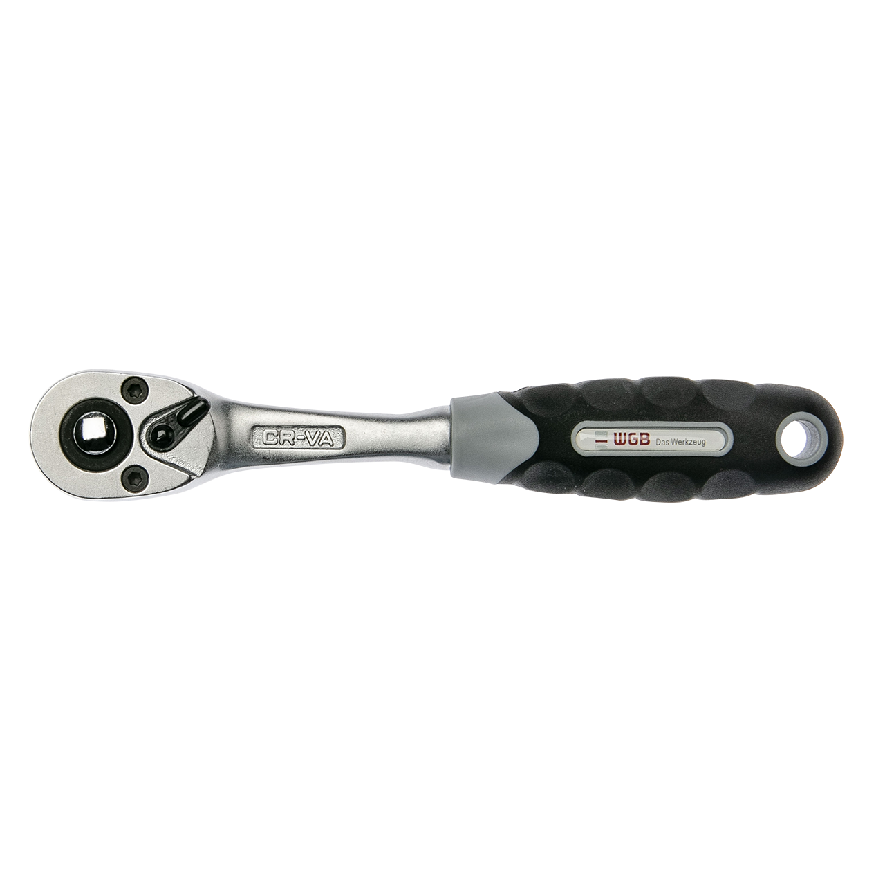 1/4" Hebelumschaltknarre, 72 Zähne, gebogener Schaft, DIN 3122 D