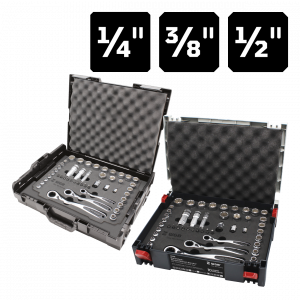 1/4+3/8+1/2" Steckschlüssel-Garnituren